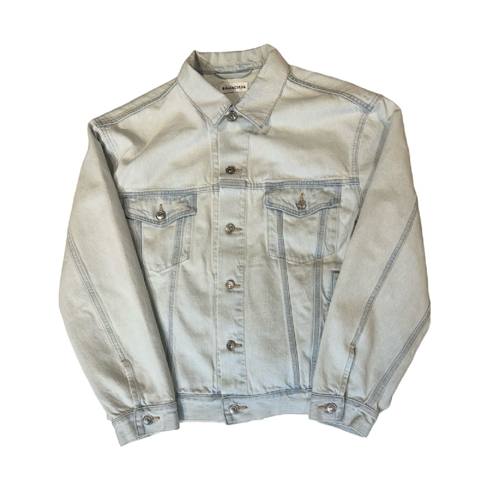 BALENCIAGA PRINTED LOGO DENIM OVERSHIRT